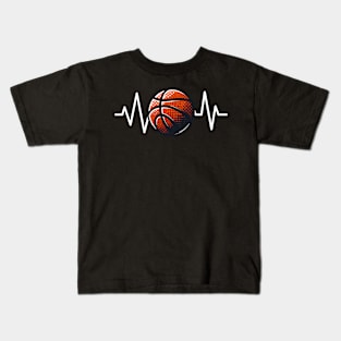 My Heart Beats For Basketball Funny Kids T-Shirt